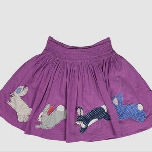 MINI BODEN Purple Skirt with Bunny Appliques 7-8